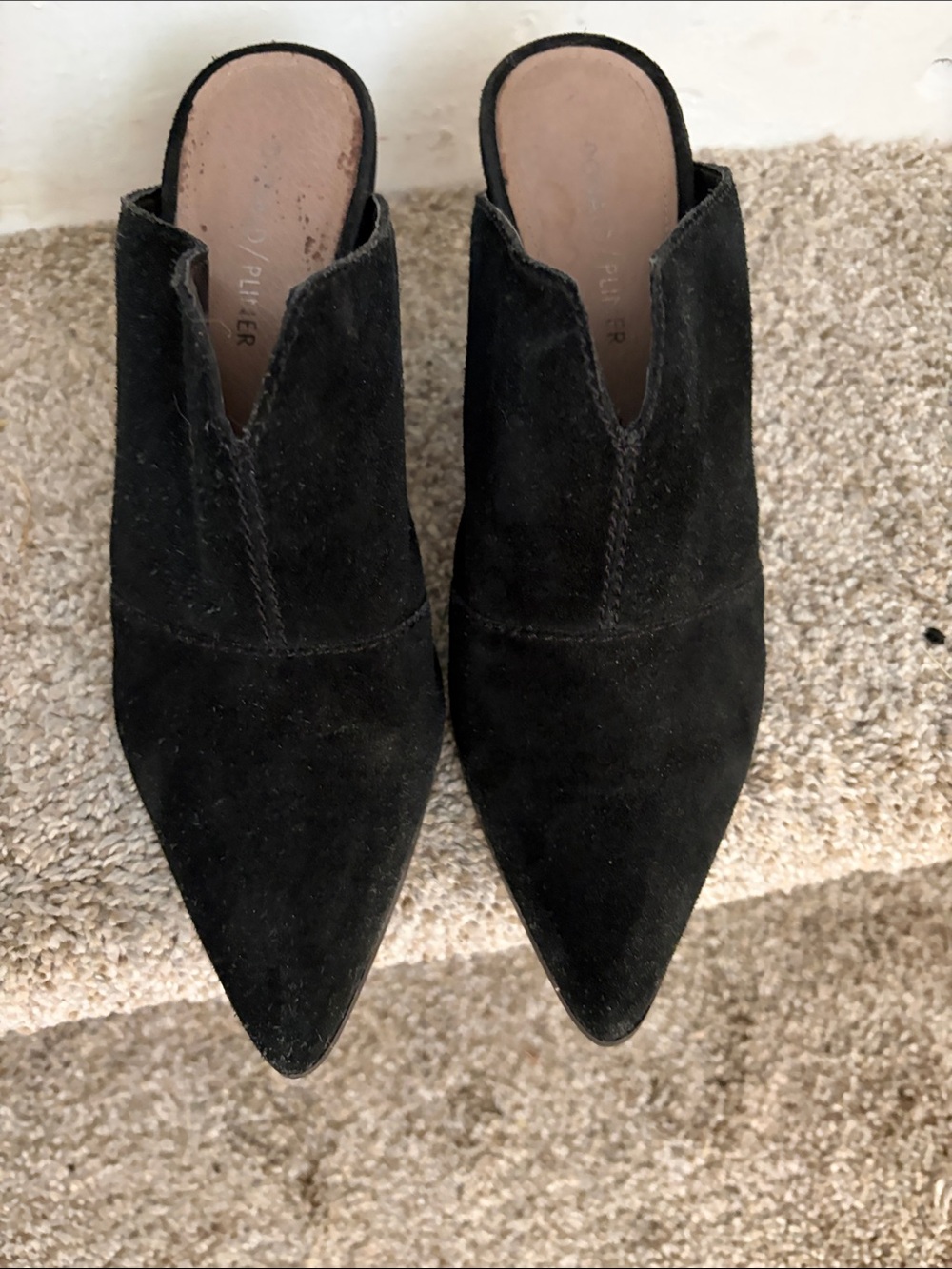 Donald J. Pliner Black Suede Pointed-Toe Mule